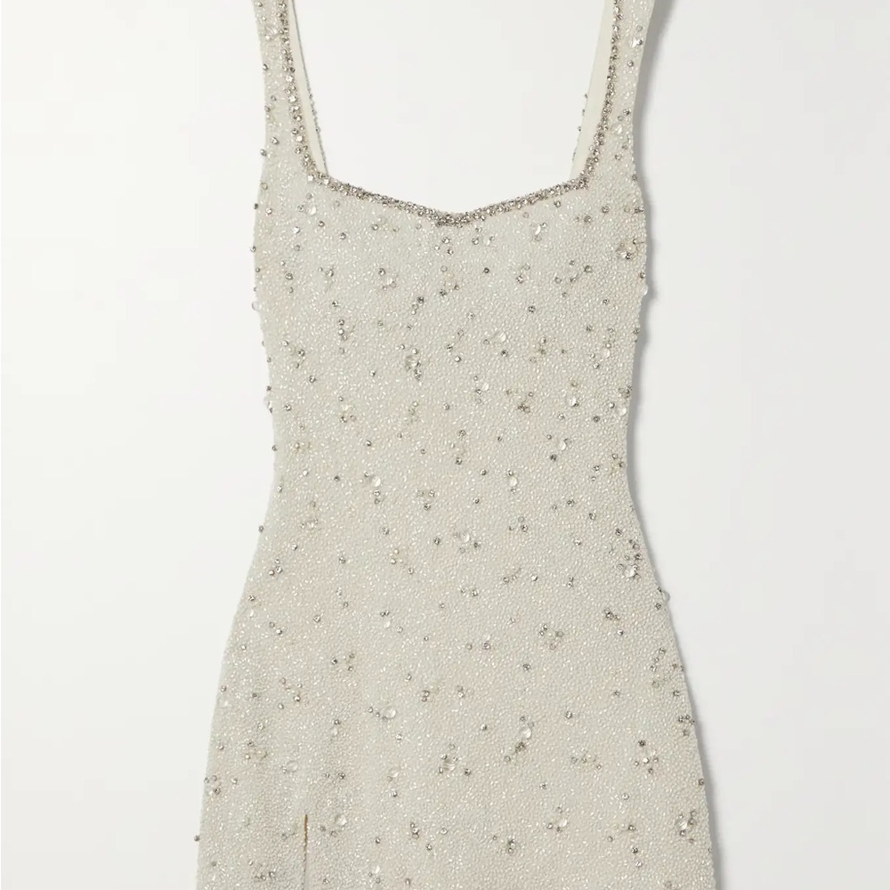 Clio Peppiatt Embellished Stretch-Tulle Mini Dress